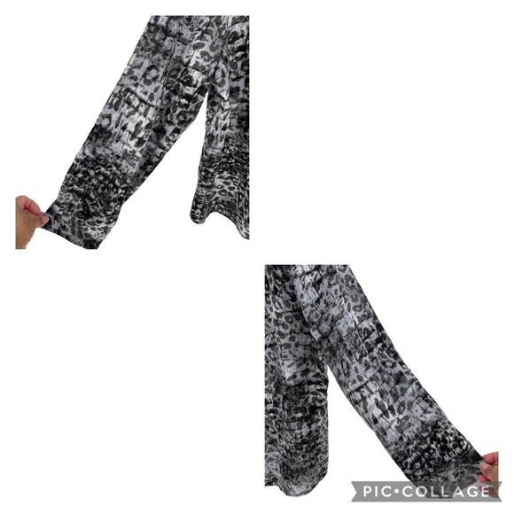 Chico’s Button Up Black/Gray Animal Print Blouse - US Sz XL/16 / Chico's Sz 3 - Picture 7 of 13